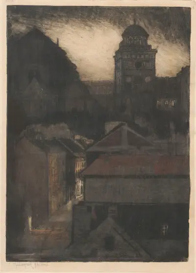 Mariensztat Street in Warsaw av Feliks Jabłczyński