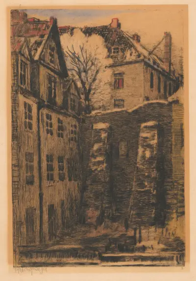 Alte Mauern Warschaus an der Brzozowa-Straße von Feliks Jabłczyński