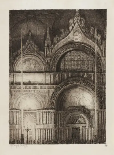 Portal of San Marco Church in Venice av Feliks Jabłczyński