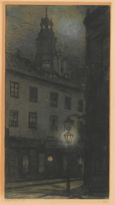 Świętojańska-Straße von der Zapiecek-Seite von Feliks Jabłczyński