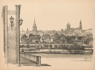 View from the side of the Praga District av Feliks Jabłczyński