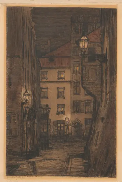 View of the Market Square from Wąski Dunaj Street av Feliks Jabłczyński