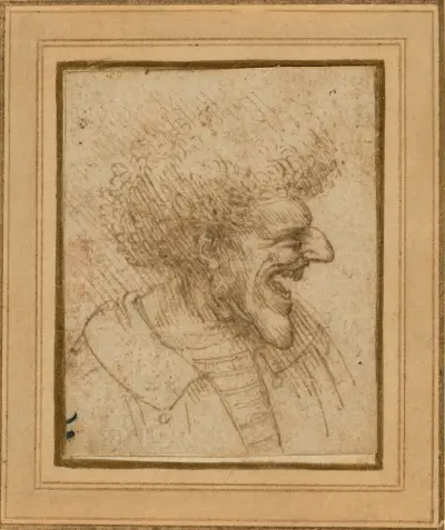 Caricature of a Man with Bushy Hair von Leonardo da Vinci