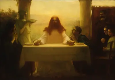 Christ and the Pilgrims at Emmaus av Pascal-Adolphe-Jean Dagnan-Bouveret