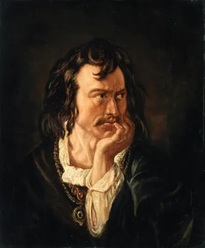 Portrait of Edmund Kean (1787-1833), Actor, as Hamlet av Daniel Maclise