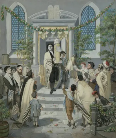 Shavuot (Pentecost) av Moritz Daniel Oppenheim