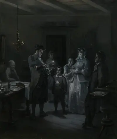 The Conclusion of the Sabbath (Sabbath-Ausgang), Moritz Daniel Oppenheim