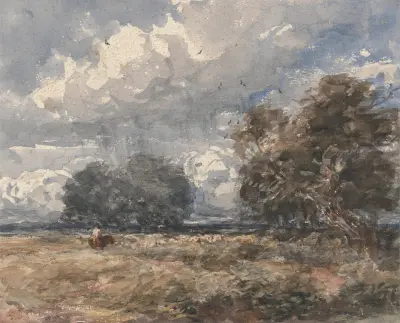 Shepherding the Flock, Windy Day av David Cox