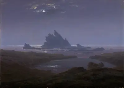 Klipprev vid havsstranden av Caspar David Friedrich