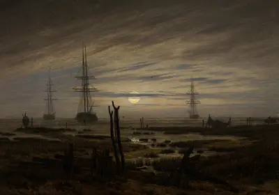 Fartyg för ankar av Caspar David Friedrich