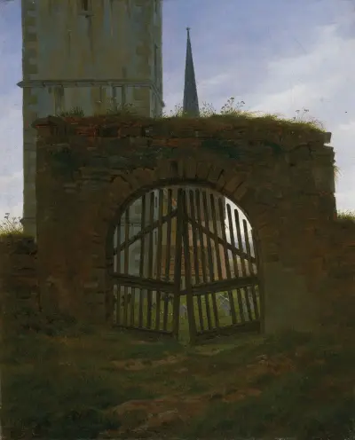 The Cemetery Gate (The Churchyard) av Caspar David Friedrich
