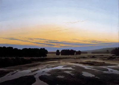 Grosse Gehege nära Dresden av Caspar David Friedrich