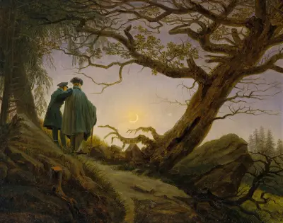 Two Men Contemplating the Moon, Caspar David Friedrich