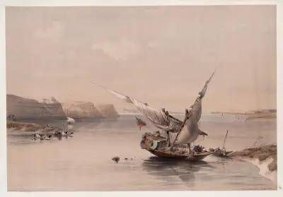 Approach to the Fortress of Ibrim. av David Roberts