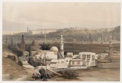Cairo, from the gate of Citzenib, looking towards the desert of Suez. av David Roberts