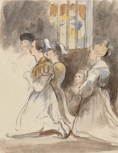 Grupa kobiet na mszy, Sir David Wilkie