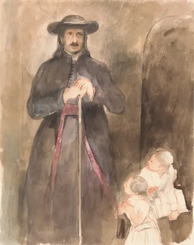 Kapłan z dwojgiem dzieci, Sir David Wilkie