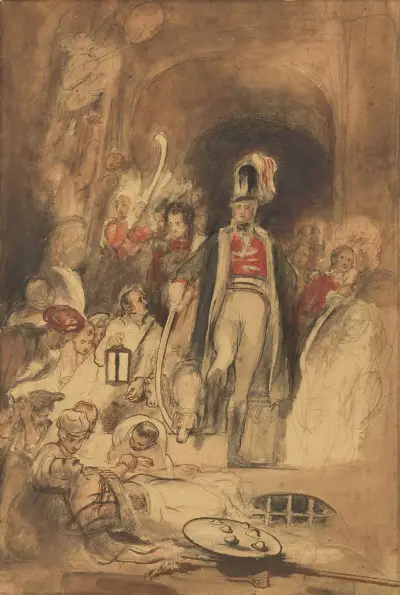 Studium do „Sir David Baird odkrywający ciało Tipu Sahiba”, Sir David Wilkie