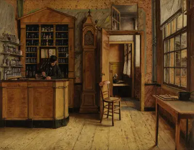 Stará hospoda ‚Het Loodshuis' v Antverpách, Henri de Braekeleer