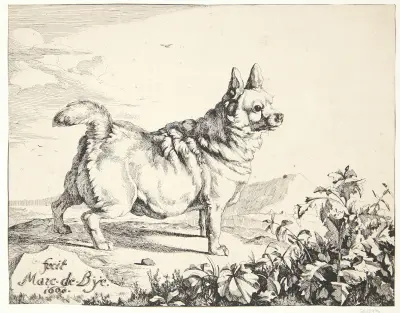 Stående hund, gadekryds av Marcus de Bye