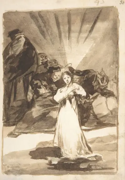 Promienna postać kobieca nawiedzana przez mroczne duchy, Francisco de Goya