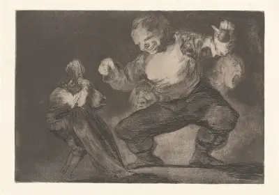 After Vice Comes Fornication [Simpleton] (Tras el Vicio Viene el Fornicio [Bobalicón]) av Francisco de Goya