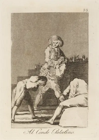 Al Conde Palatino. (An den Pfalzgrafen [oder] Gaumengrafen) von Francisco de Goya