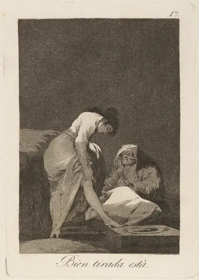 Bien tirada está. (It is nicely stretched.) av Francisco de Goya