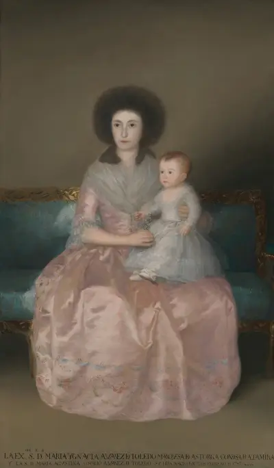 Condesa de Altamira and Her Daughter, María Agustina av Francisco de Goya