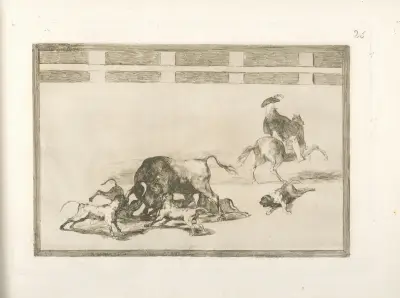 Echan perros al toro av Francisco de Goya