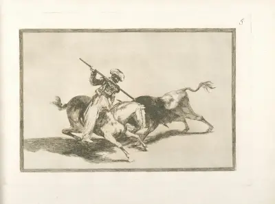 El animoso moro Gazul es el primero que lanceó toros en regla av Francisco de Goya