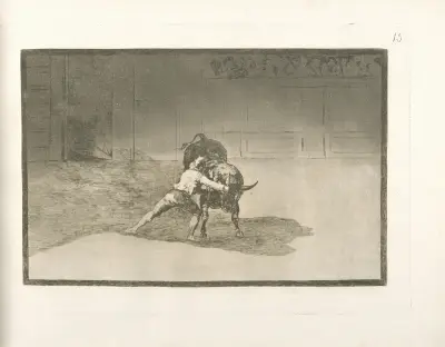 El famoso Martincho poniendo banderillas al quiebro av Francisco de Goya
