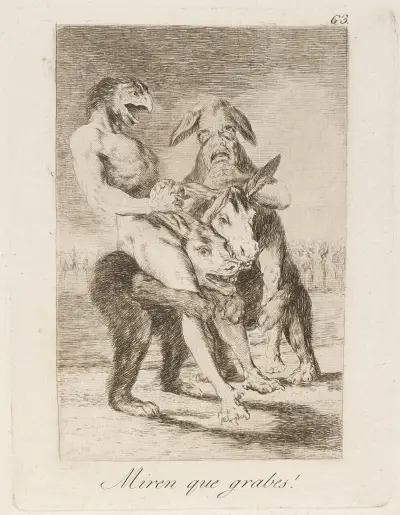 Miren que grabes! (Look how solemn they are!) av Francisco de Goya