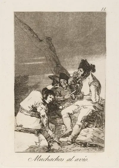 Muchachos al avío. (Knaben machen sich bereit.) von Francisco de Goya