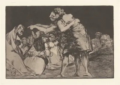 Die schlecht Verheiratete lässt keine Gelegenheit aus, es zu sagen [Ungeordnete Torheit] von Francisco de Goya