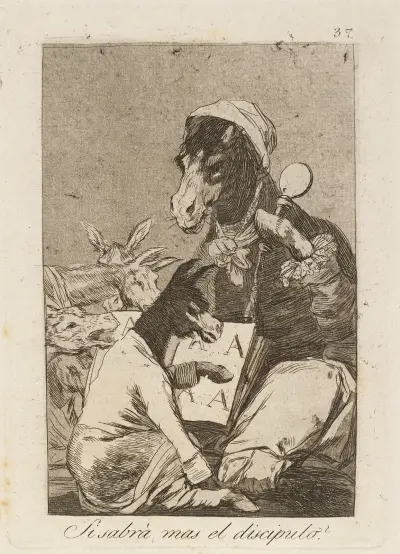 Si sabrá mas el discipulo (Might not the pupil know more) av Francisco de Goya