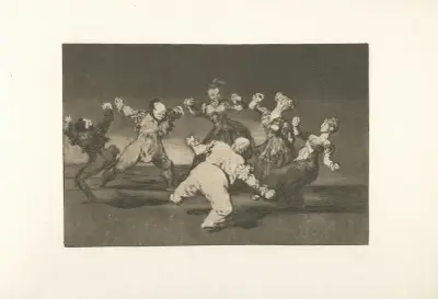 Trois majos et trois majas dansant av Francisco de Goya