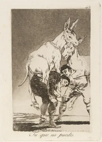 Tu que no puedes. (Thou who canst not.) av Francisco de Goya