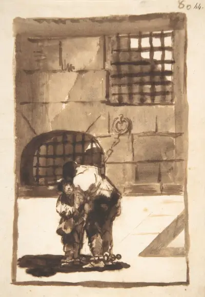 Two prisoners in irons av Francisco de Goya