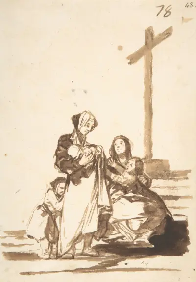 Kobiety i dzieci przy krzyżu, Francisco de Goya