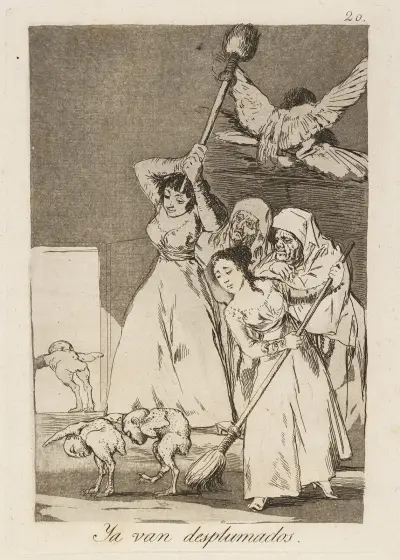 Ya van desplumados. (There they go plucked.) av Francisco de Goya