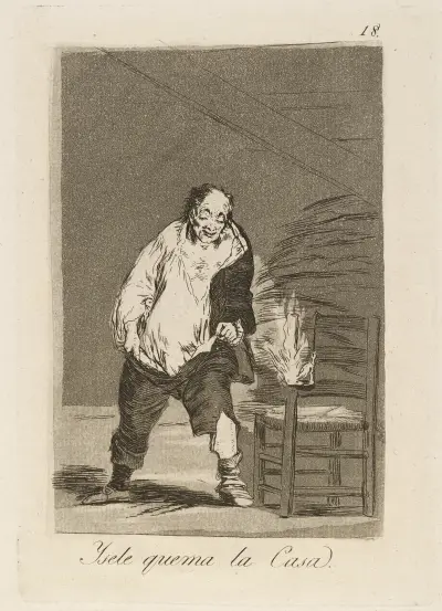Ysele quema la Casa. (And his house is on fire.) av Francisco de Goya