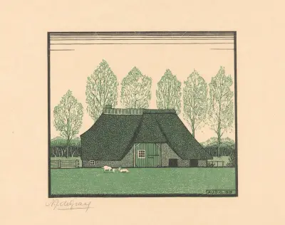 Bauernhof mit Strohdach von Julie de Graag