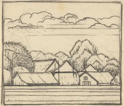 Landschaft mit Bauernhof von Julie de Graag
