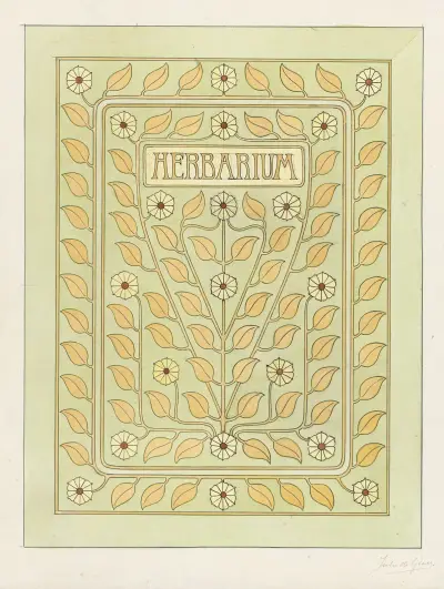 Entwurf für einen Umschlag für ein Herbarium von Julie de Graag