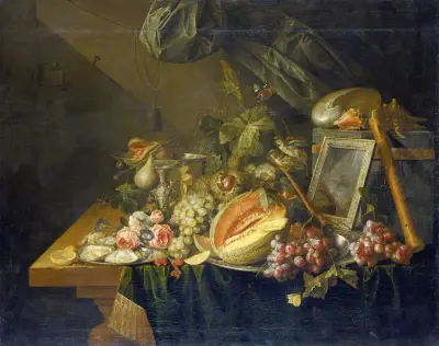 Still Life With Copulating Sparrows av Cornelis de Heem