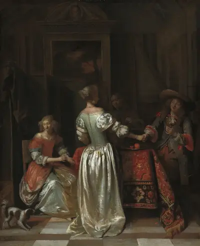 The Greeting av Pieter De Hooch