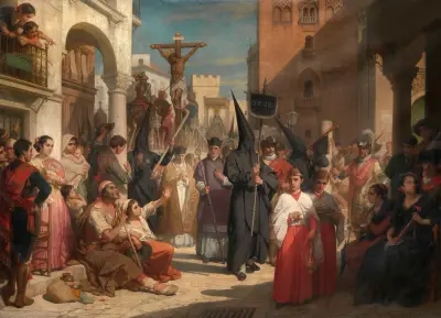 Good Friday Procession in Seville av Nicaise De Keyser