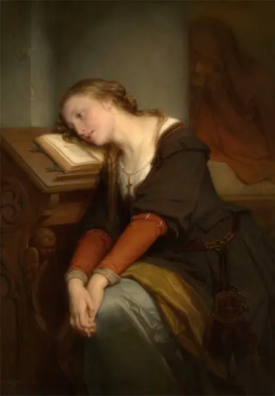 Margaret at the Church av Nicaise De Keyser