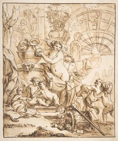 Scena bachiczna z nimfami i puttami, Gerard de Lairesse